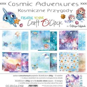 Χαρτιά scrapbooking cosmic adventures, Craft O'Clock 30,5*30,5cm-6+1τεμ
