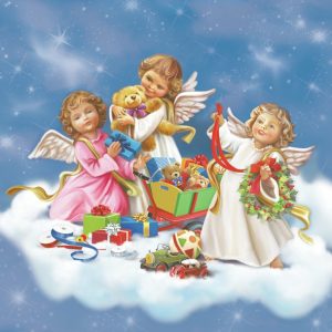 Χαρτοπετσέτα Daisy για decoupage, angels with toys 33*33cm