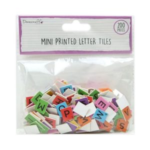 Mini Letter Tiles brights, 1,3*1,5cm-200τεμ