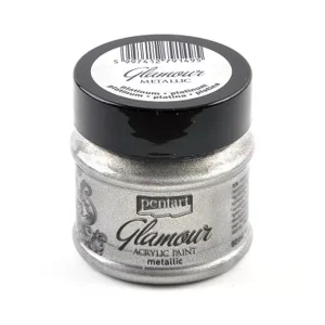 Glamour Metallic Acrylic Pentart, Platinum 50ml
