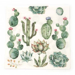 Χαρτοπετσέτα ti flair για decoupage, cactus & succulents 33*33cm