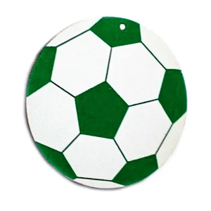 Ξύλινο διακοσμητικό μπάλα ποδοσφαίρου άσπρο-πράσινο,