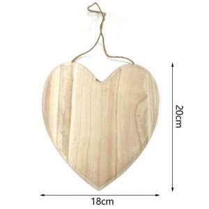 Πινακίδα ξύλινη καρδιά με σχοινί, 20*18cm
