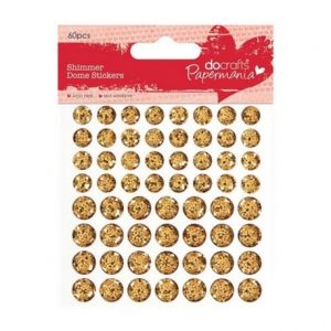 Shimmer dome stickers, gold 60τεμ