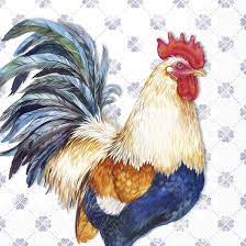 Χαρτοπετσέτα IHR Για Decoupage, Albert rooster blue 25*25cm