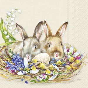 Χαρτοπετσέτα IHR Για Decoupage, bunnies 25*25cm